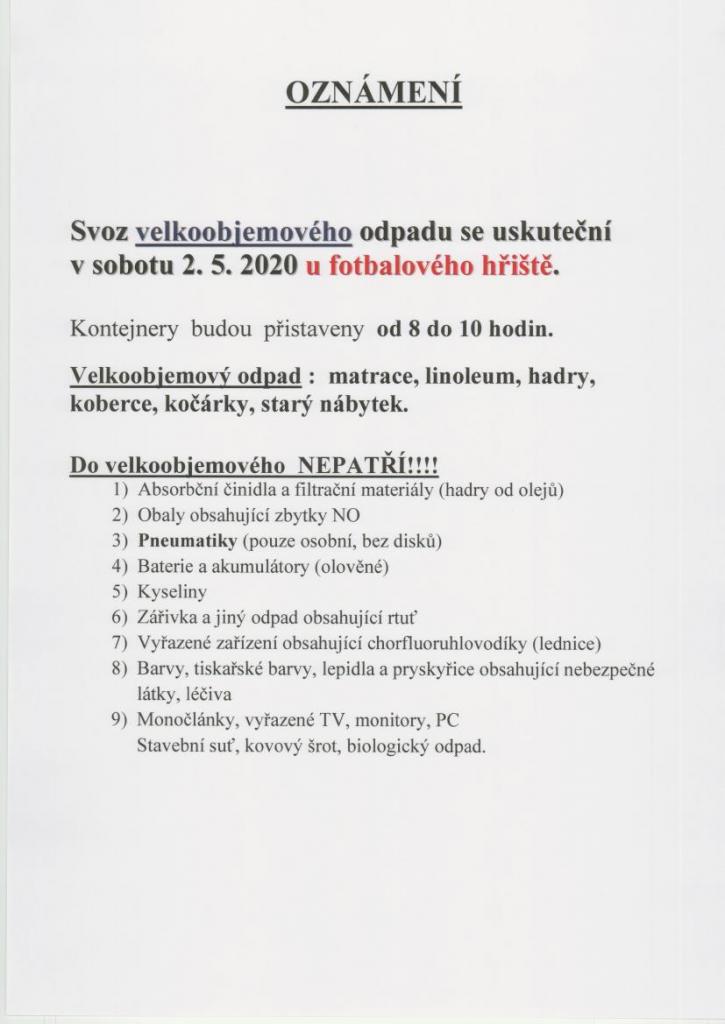 velkoobjemový odpad