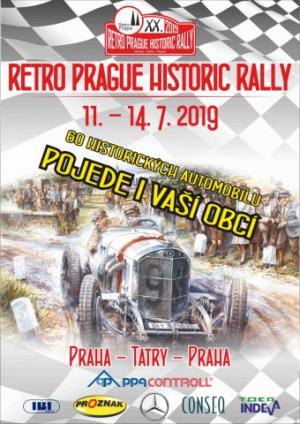 V neděli  14. 7. 2019 (cca 16:15 -  17:30 hodin) projedou naší obcí historické automobily v rámci  již XX. RETRO PRAGUE HISTORIC RALLY