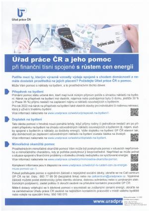Úřad práce a jeho pomoc při finanční tísni spojené s růstem cen energií