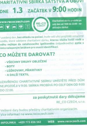 CHARITATIVNÍ SBÍRKA ŠATSTVA A OBUVI