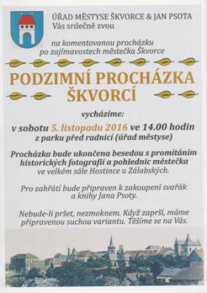 Pozvánka na podzimní procházku dne 5.11.2016