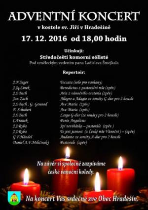 Adventní koncert v kostele sv. Jiří v Hradešíně 17.12.2016