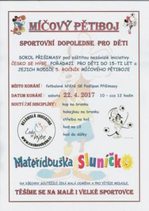 Míčový pětiboj v sobotu 22.4.2017 od 10 hodin
