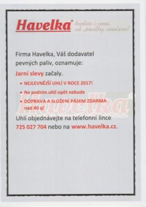 Firma Havelka, dodavatel pevných paliv nabízí uhlí