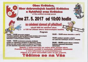 Pozvánka na celodenní slavnost do Květnice, sobota 27. 5. 2017 od 10 hodin