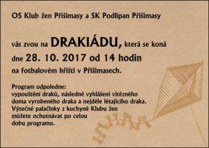 Pozvánka na DRAKIÁDU, sobota 28.10.2017 od 14 hodin