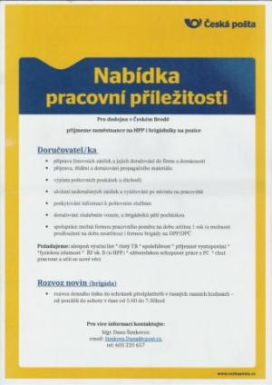 Nabídka pracovní příležitosti - Česká pošta