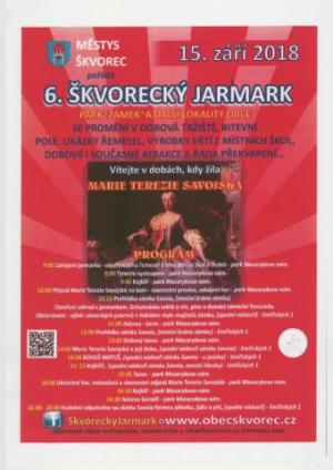 6. Škvorecký jarmark - sobota 15. 9. 2018 od 9 hodin