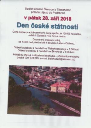 Zájezd do Poděbrad dne 28. 9. 2018 - autobus, plavba lodí