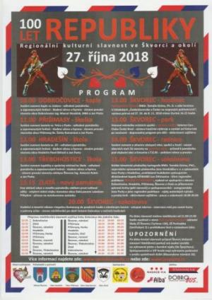 100 LET REPUBLIKY - Regionální kulturní slavnost ve Škvorci a okolí 27. října - Přišimasy v 11:00 hodin